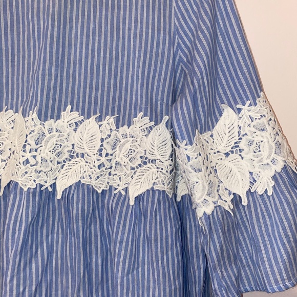 Blue and White striped blouse - Picture 2 of 2